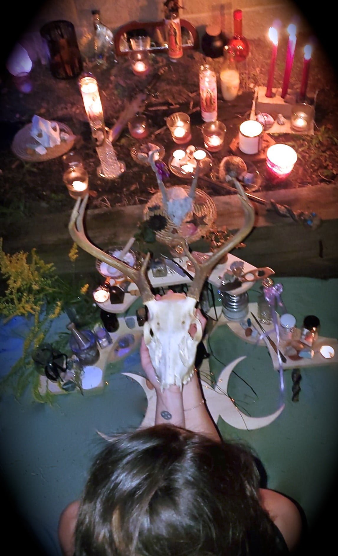 spell jar at an altar